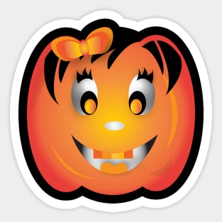 Halloween Cute Pumpkin Girl Sticker